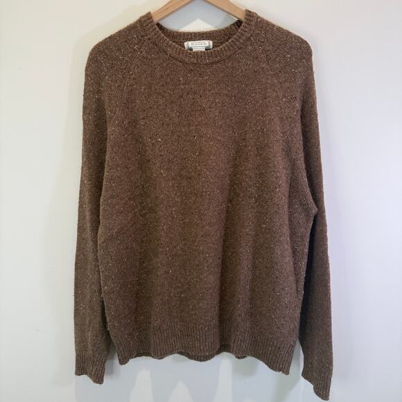 VTG Wool Crewneck Sweater Women's Large Chocolate Brown Jennifer Moore Loop Knit - Picture 1 of 10